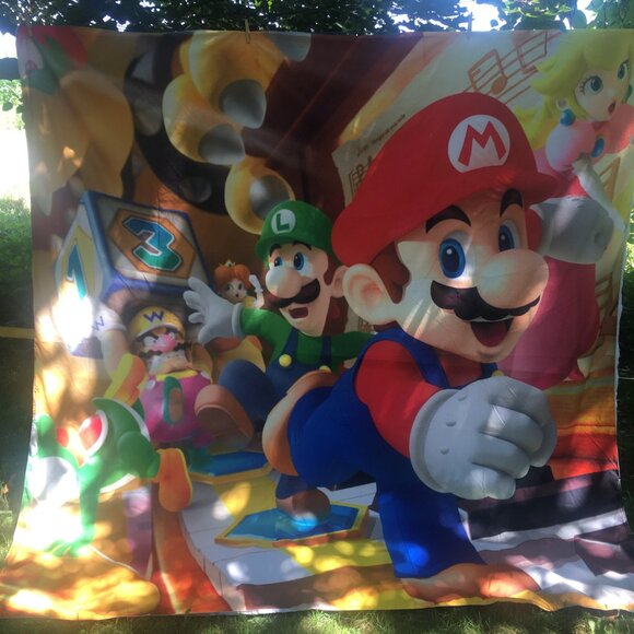 Nintendo Super Mario Princess Peach Luigi Full Size Duvet Cover L 90" x W 85" - Picture 2 of 11
